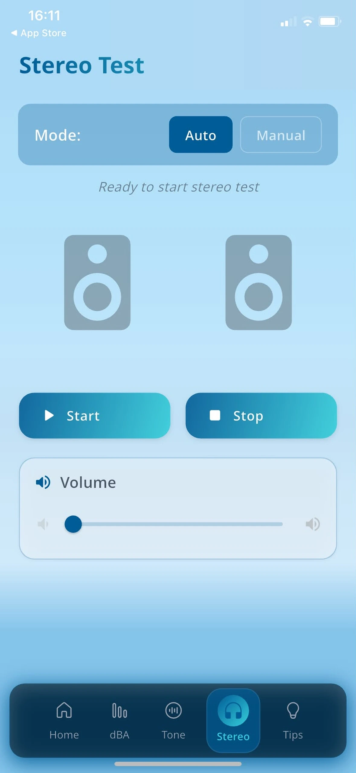 Headphone Cleaner audio test screen