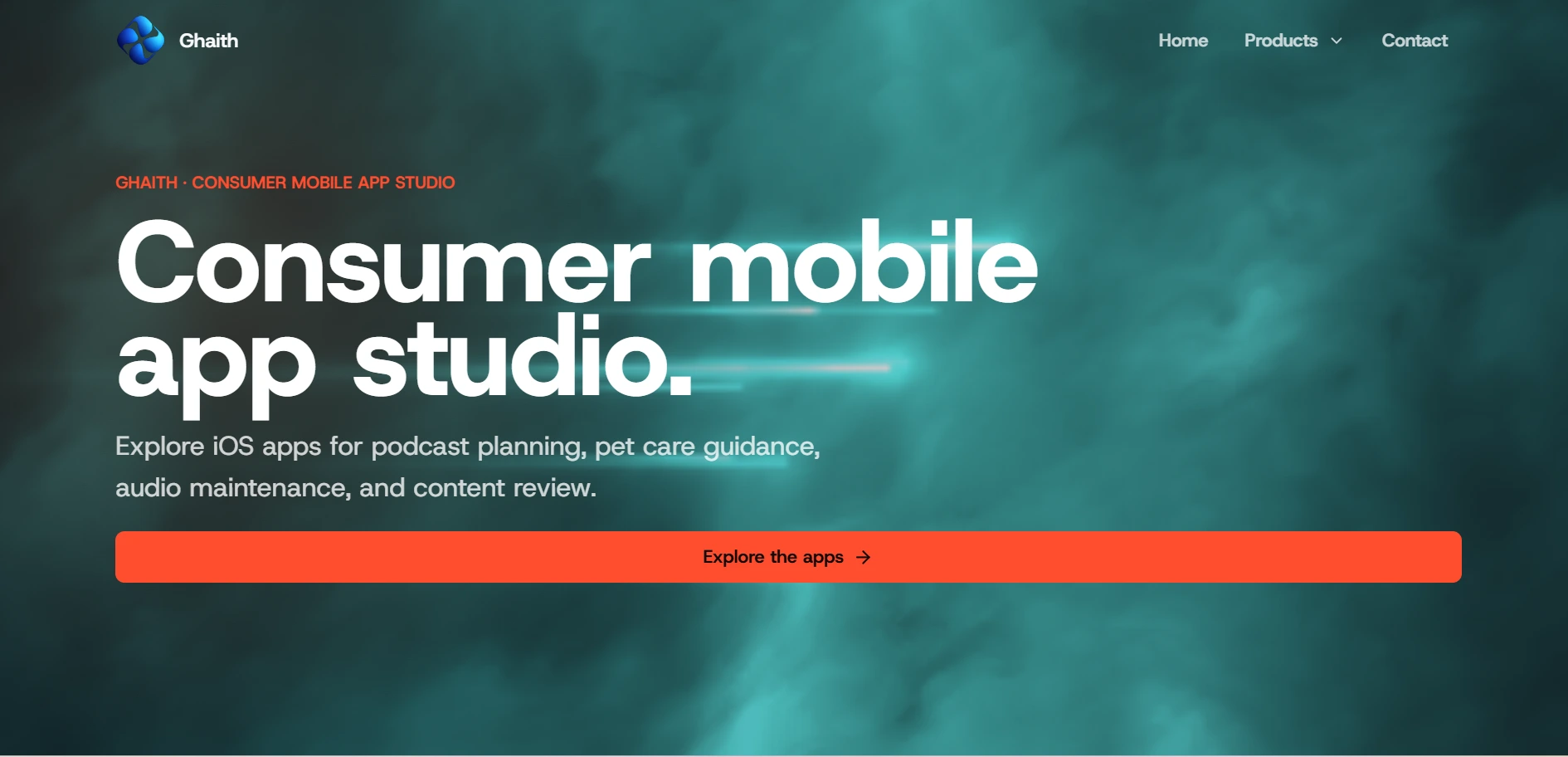 Ghaith App Studio website hero